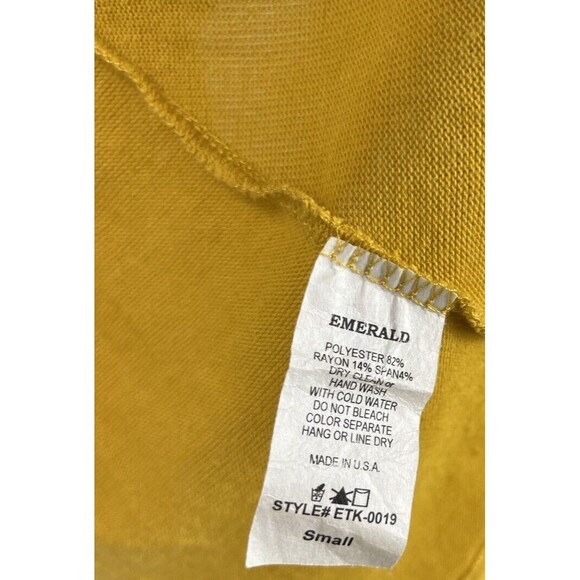 Emerald Sweater Cardigan‎ Cascading Ruffles Gold Small Made USA Romantic Cottage - Picture 5 of 5